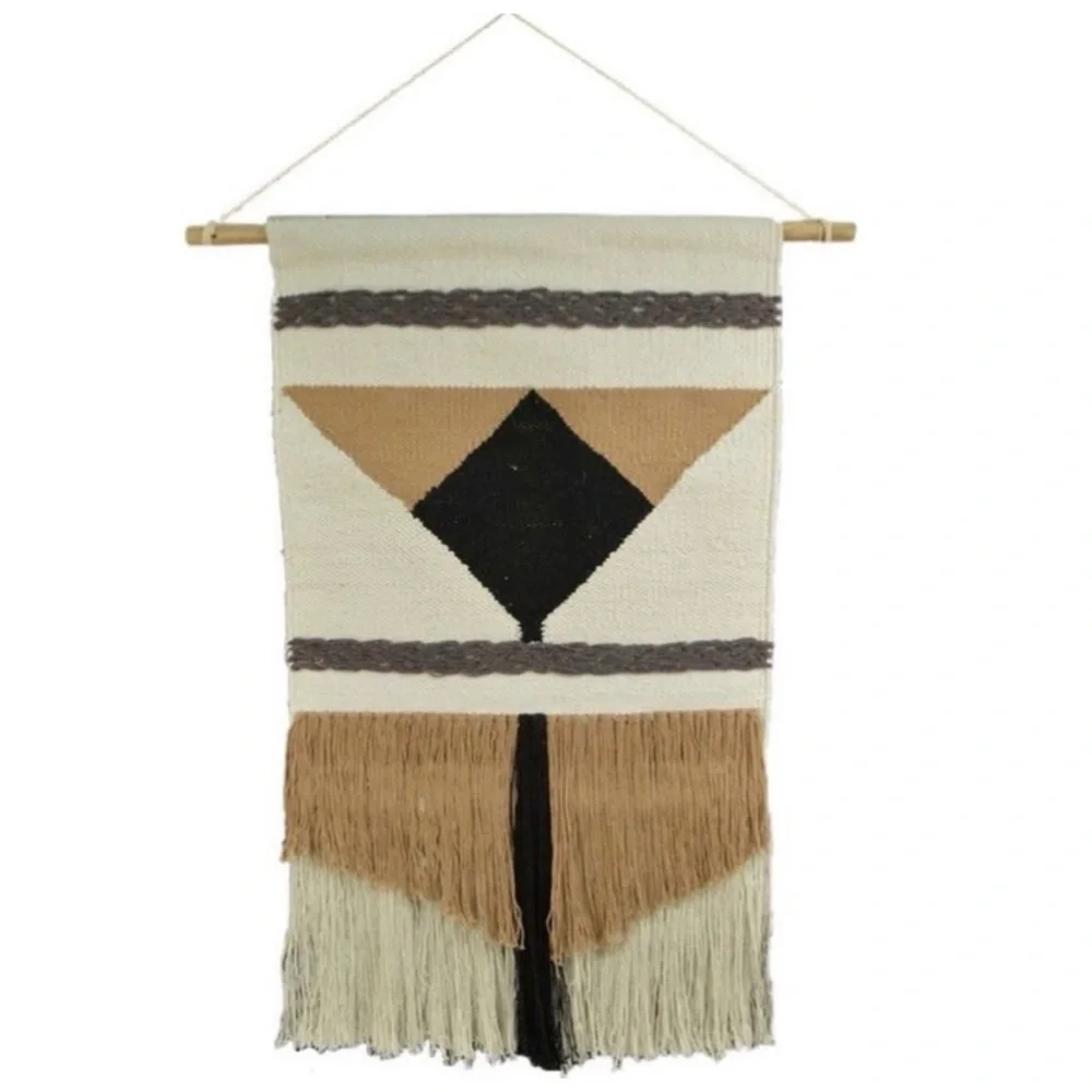 NWT CONCEPTS IN TIME Inverted Pyramid Fringe Woven Tapesty